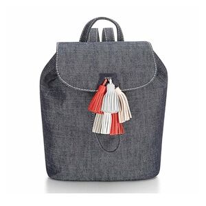 Rebecca Minkoff Blue Denim Sofia Drawstring Backpack with Tassels
